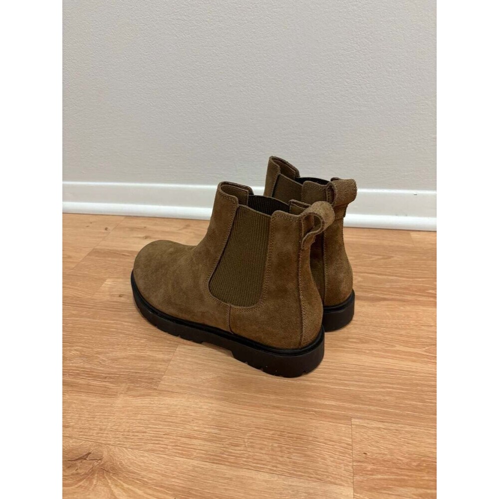 Birkenstock Highwood Slip On Suede Leather Chelsea Boots in Dark Tea - Picture 4 of 6